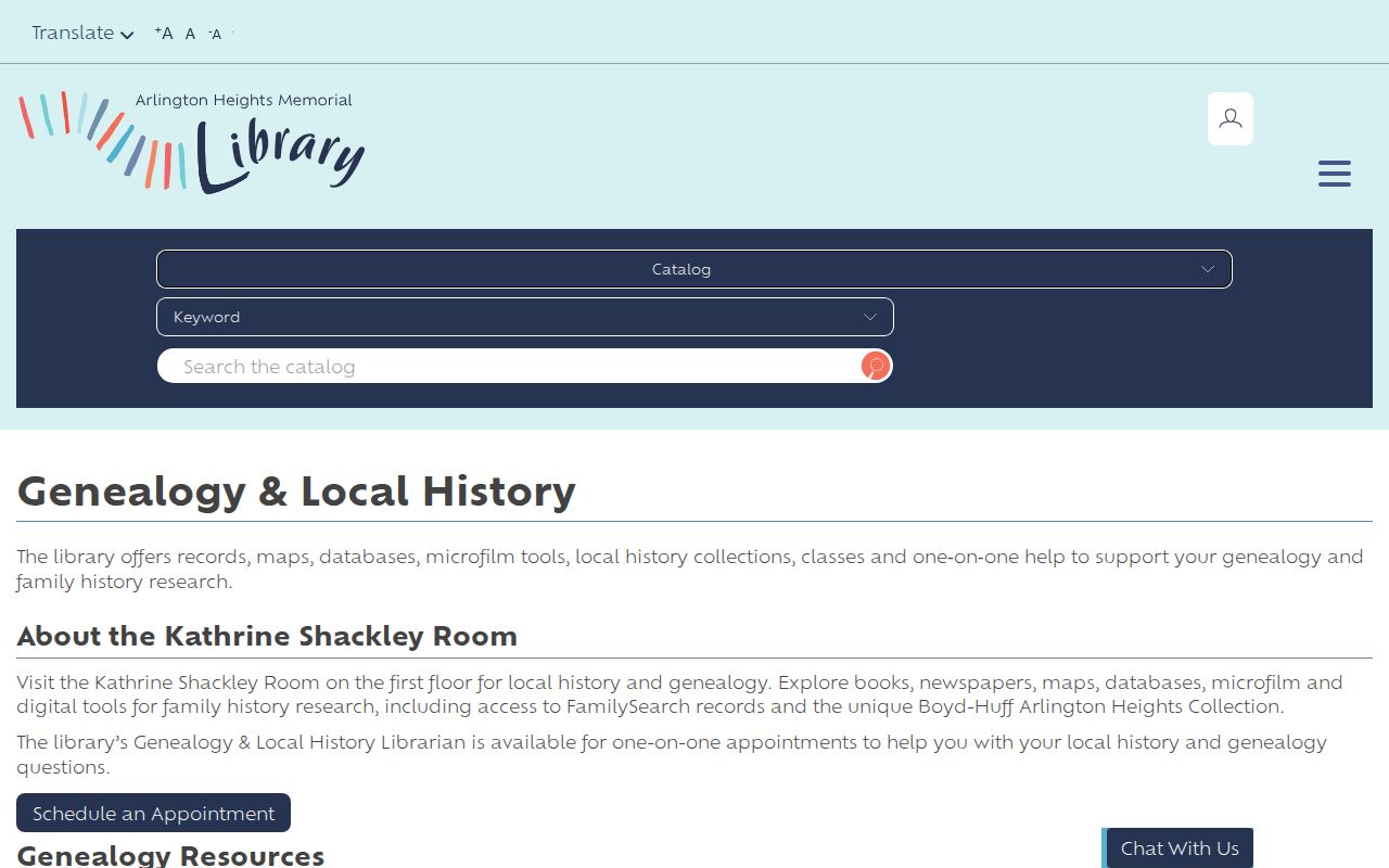 Arlington Heights residents directory library genealogy resources