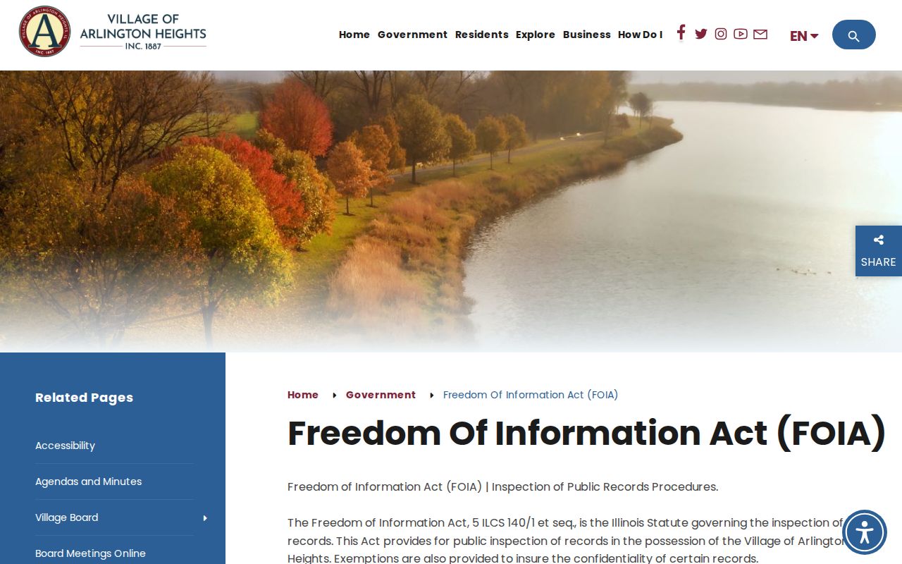 Arlington Heights neighbors Village FOIA records access