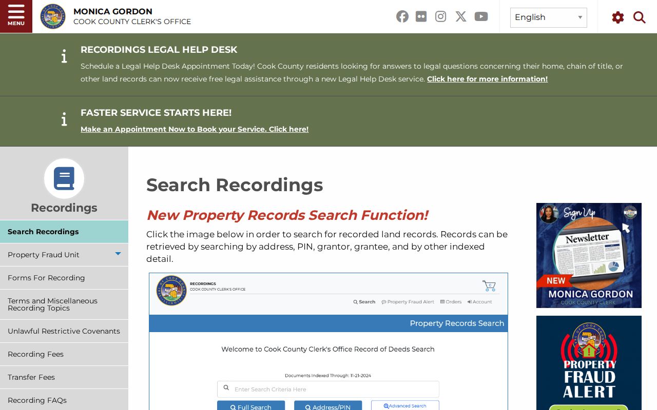 Arlington Heights neighbors Cook County recording search guidance